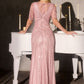 Illusion Scoop Neckline Gown By Ladivine CR887 - Women Evening Formal Gown - Special Occasion/Curves