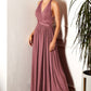 Crisscross V-Neckline A-Line Gown By Amoris CV01 - Women Evening Formal Gown - Special Occasion