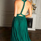 Crisscross V-Neckline A-Line Gown By Amoris CV01 - Women Evening Formal Gown - Special Occasion