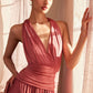 Crisscross V-Neckline A-Line Gown By Amoris CV01 - Women Evening Formal Gown - Special Occasion