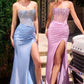 Strapless Beaded Sheer Corset Gown By Ladivine CW301 - Women Evening Formal Gown - Special Occasion