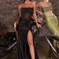 Strapless Beaded Sheer Corset Gown By Ladivine CW301 - Women Evening Formal Gown - Special Occasion