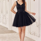 Sequin Beaded A-Line Tulle Short Dress by Cinderella Divine CY019 - Special Occasion