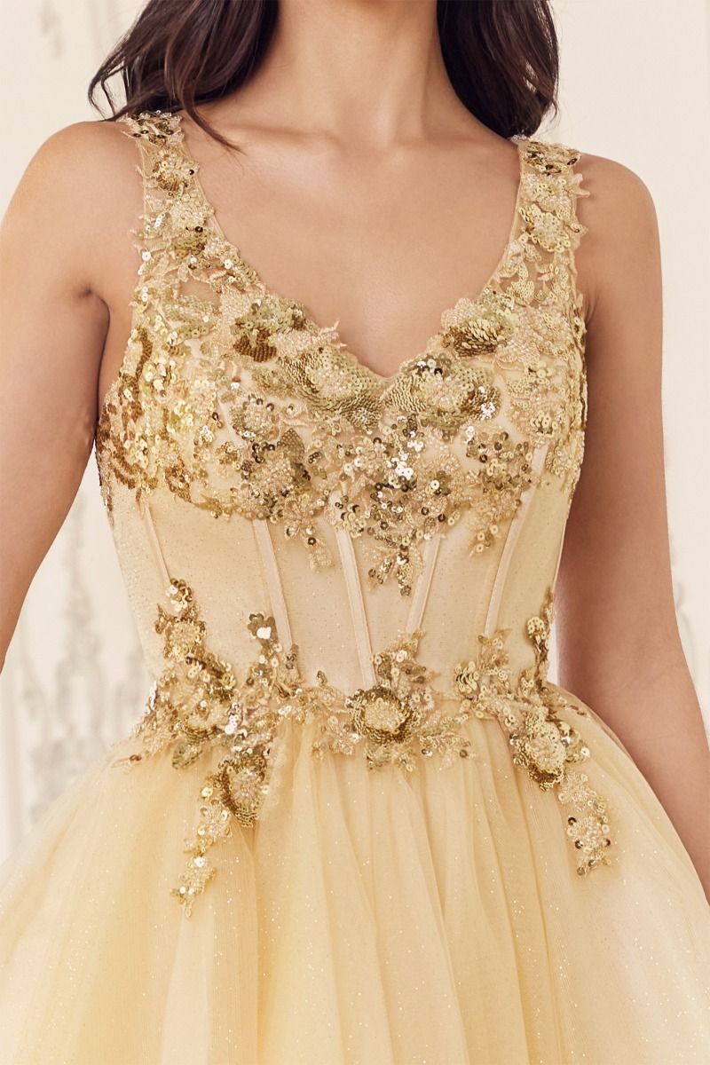 Sequin Beaded A-Line Tulle Short Dress by Cinderella Divine CY019 - Sp Ariststyles Sequin Beaded A-Line Tulle Short Dress by Cinderella Divine CY019 - Sp Ariststyles