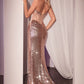 Strapless Sequin Sweetheart Leg Slit By Ladivine CZ2407 - Women Evening Formal Gown - Special Occasion