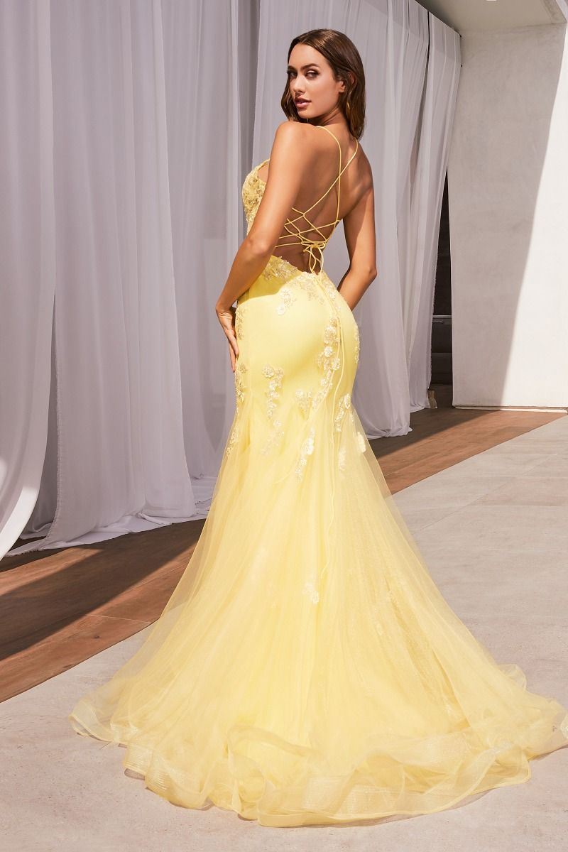 Robe sirene jaune sale