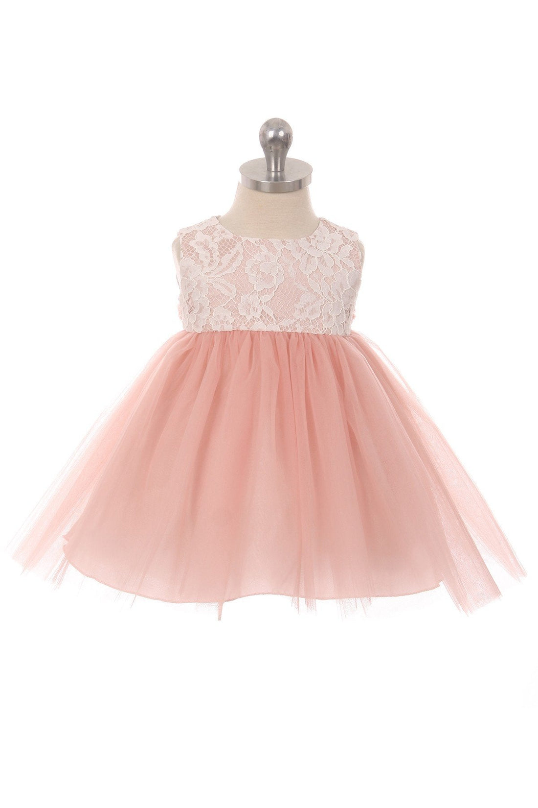 Baby Girl Lace Blush Pink Illusion Party Dress- AS414B Kids Dream