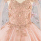 Butterfly Sequin Sweetheart Neckline Kids Mini Quince Dress by Elizabeth K - GK114