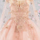 Butterfly Sequin Sweetheart Neckline Kids Mini Quince Dress by Elizabeth K - GK114