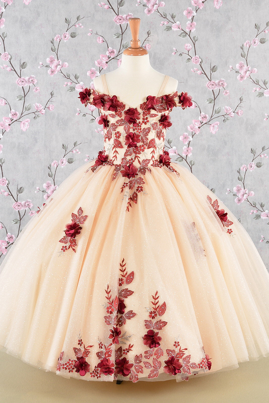3D Flower Embroidery Sweetheart Kids Mini Quince Dress by Elizabeth K