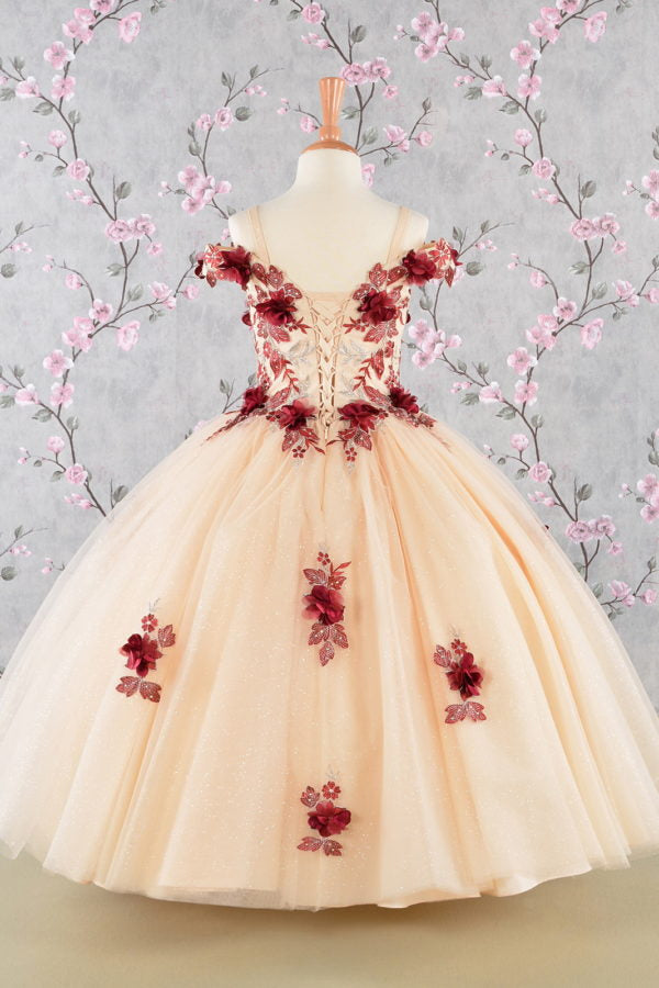 3D Flower Embroidery Sweetheart Kids Mini Quince Dress by Elizabeth K –  Ariststyles