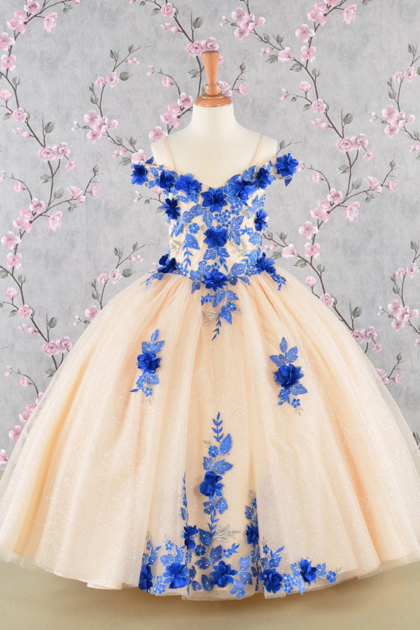 3D Flower Embroidery Sweetheart Kids Mini Quince Dress by Elizabeth K - GK115