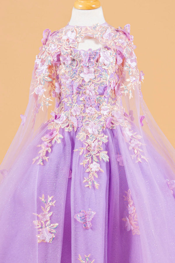 Butterfly Applique Sweetheart Tulle Kids Mini Quince Dress by Elizabet –  Ariststyles