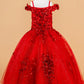 Embellished Boat Neckline Kids Mini Quince Dress by Elizabeth K - GK121