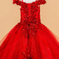 Embellished Boat Neckline Kids Mini Quince Dress by Elizabeth K - GK121
