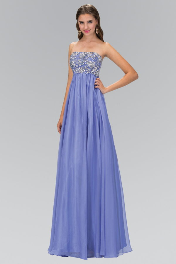 Embellished Strapless Straight Across A-Line Dress by Elizabeth K - GL1069