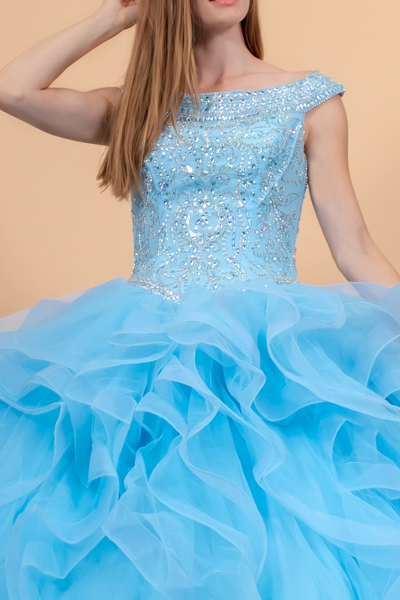 Elizabeth K - GL1600 - Embellished Bodice Tulle Quinceanera Dress