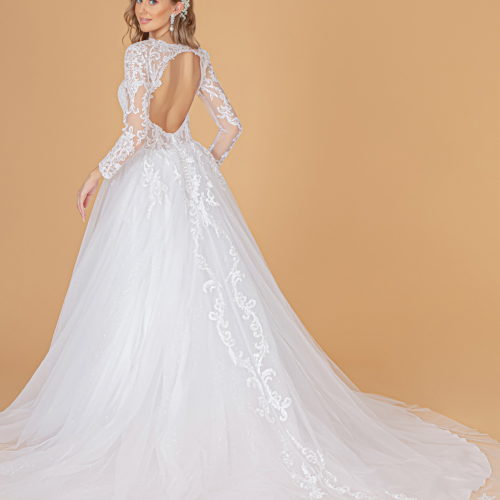 wedding dress with mesh long sleeves GLS by Gloria GL1804