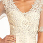 Elizabeth K - GL1982 - Embroidery Chiffon V-Neckline Ballgown Quinceanera Dress