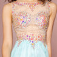 Embellished Sleeveless Crew-Neck A-Line Dress by Elizabeth K - GL2093