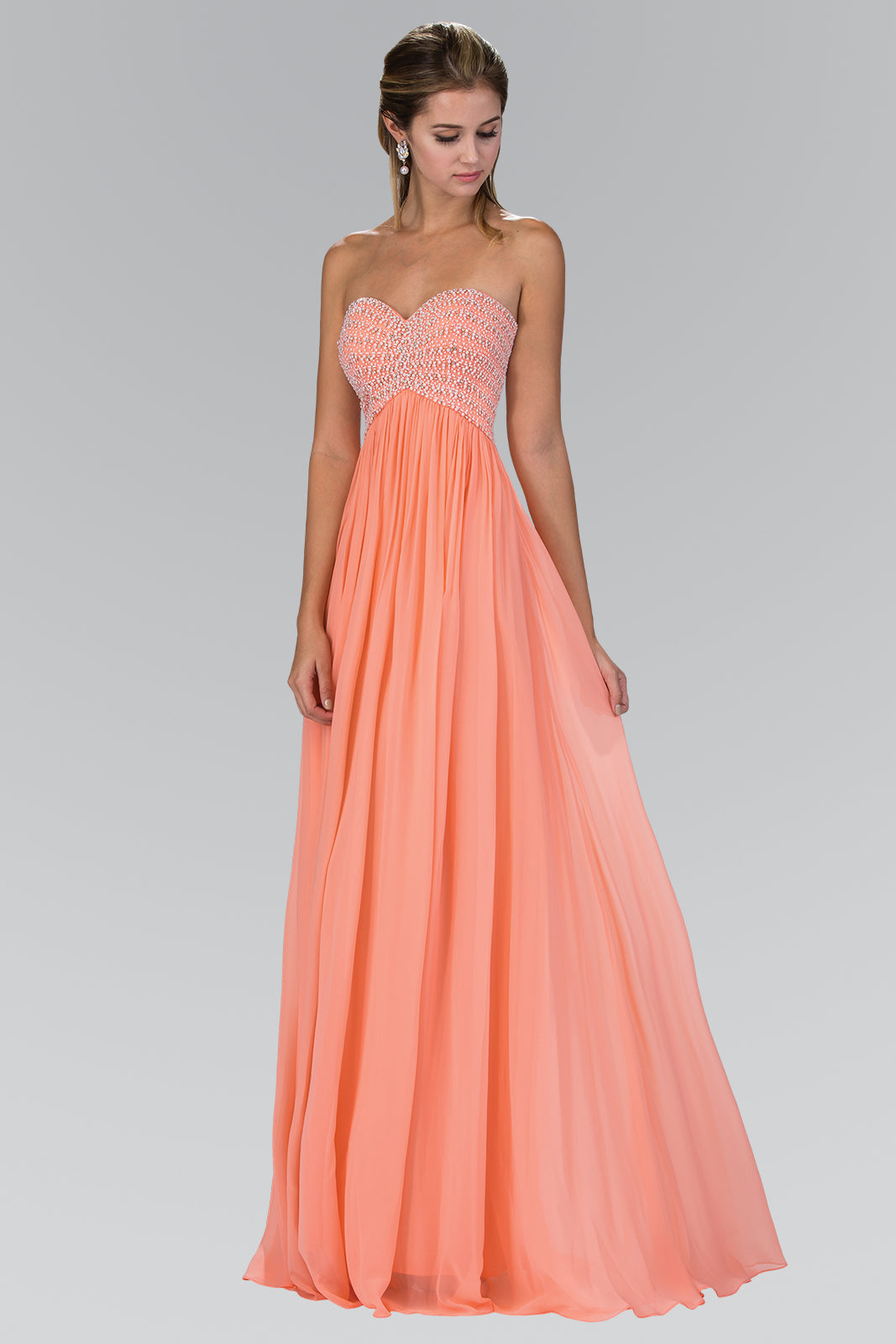 Beaded Bodice Sweetheart Strapless Dress by Elizabeth K - GL2148 - Special Occasion