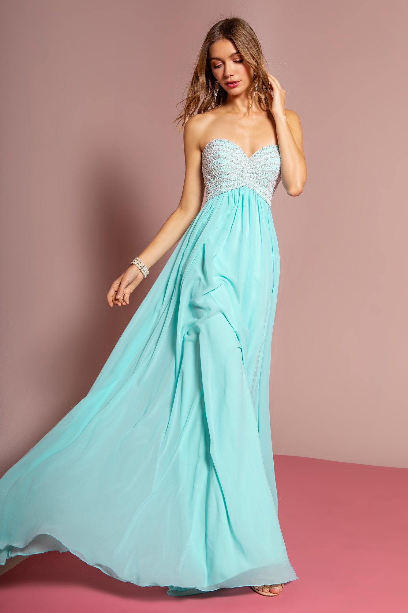 Beaded Bodice Sweetheart Strapless Dress by Elizabeth K - GL2148 - Special Occasion