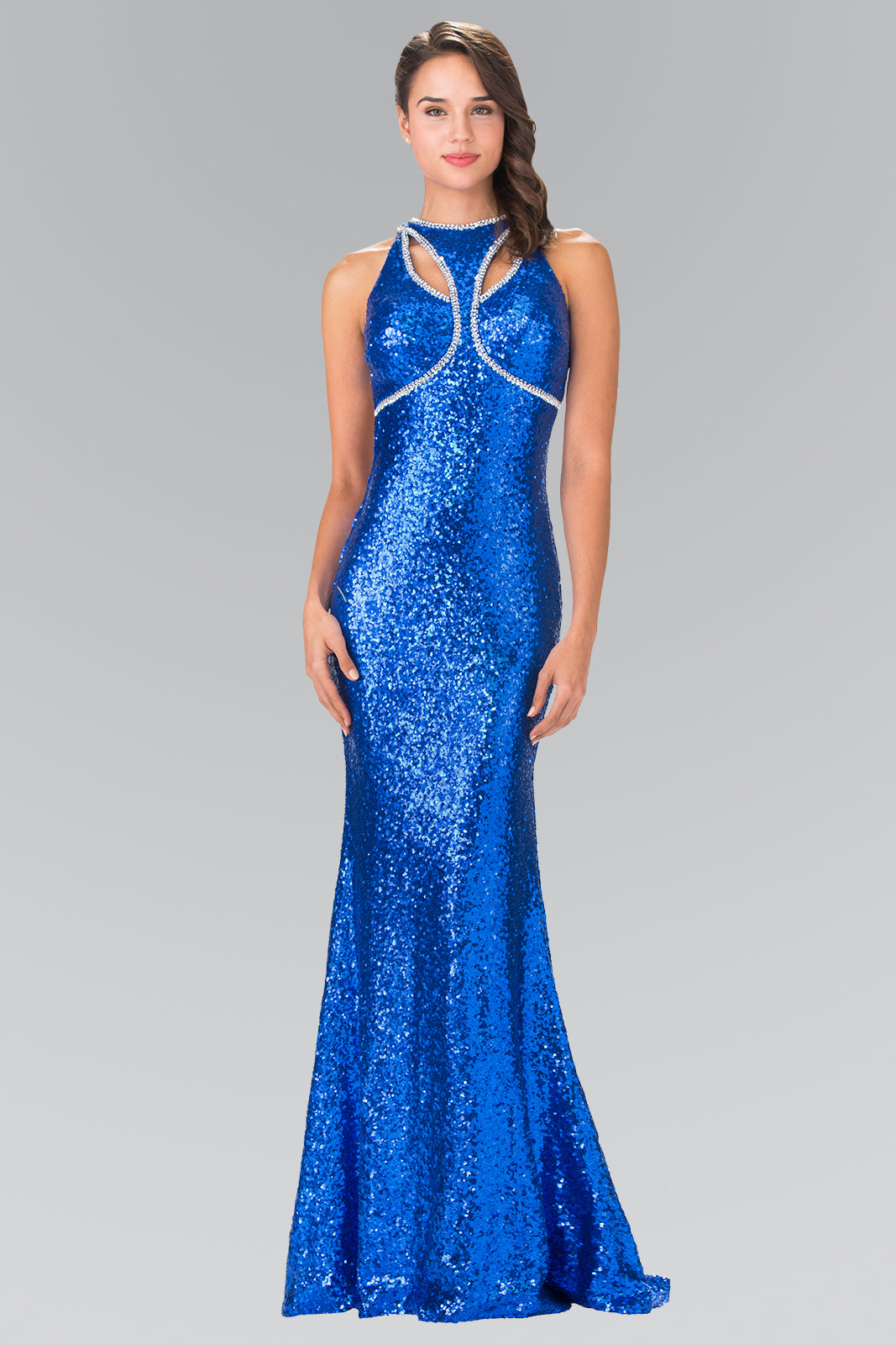 Embellished Cut Out Neckline Mermaid Dress by Elizabeth K - GL2217
