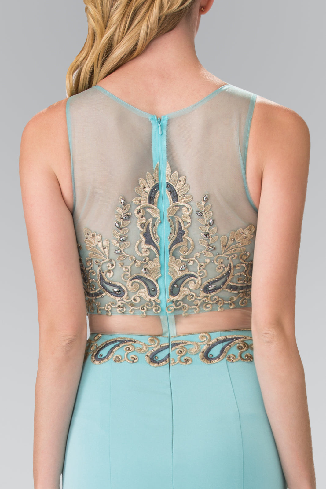 Embroidery Sleeveless Two-Piece Mermaid Dress by Elizabeth K