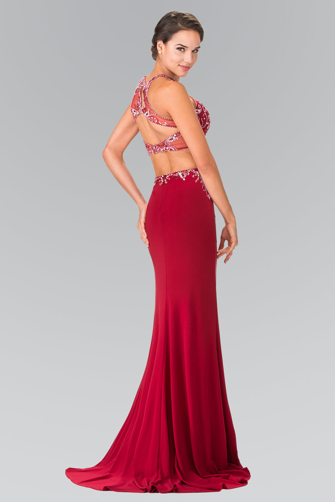 Elizabeth K - GL2277 Beaded Halter Neck Rome Jersey Trumpet Gown M / Black - Shop Elizabeth K Dresses On Couture Candy at CoutureCandy.com