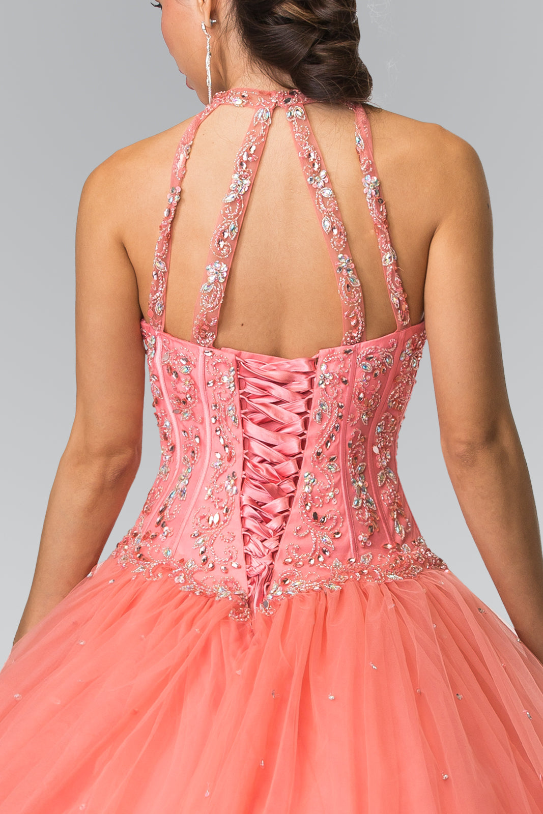 Elizabeth K - GL2348 - Embellished Sleeveless Tulle Quinceanera Dress