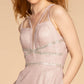 Glitter Crepe Cut Out Neckline A-Line Dress by Elizabeth K - GL2506