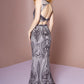 Embellished Sequin High Neck Mermaid Dress by Elizabeth K - GL2627 - Special Occasion/Curves