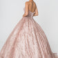 Elizabeth K - GL2804 - Embellished Glitter Sleeveless Quinceanera Dress