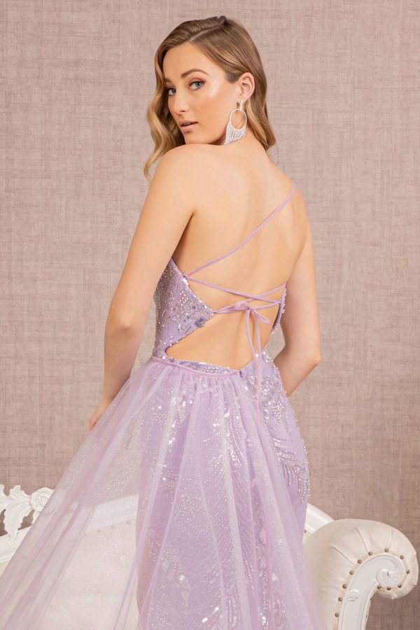 GL3116 GLS by Gloria - Jewel Asymmetric Neckline Mermaid Dress - Curves