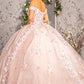 3-D Flower Off-Shoulder Sweetheart Neckline Quinceanera Dress by Elizabeth K - GL3182