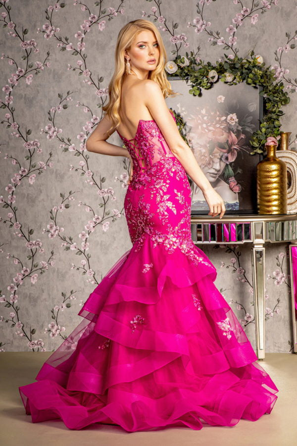 GLS by Gloria GL3216 - Strapless Trumpet Prom Gown 2XL / Magenta