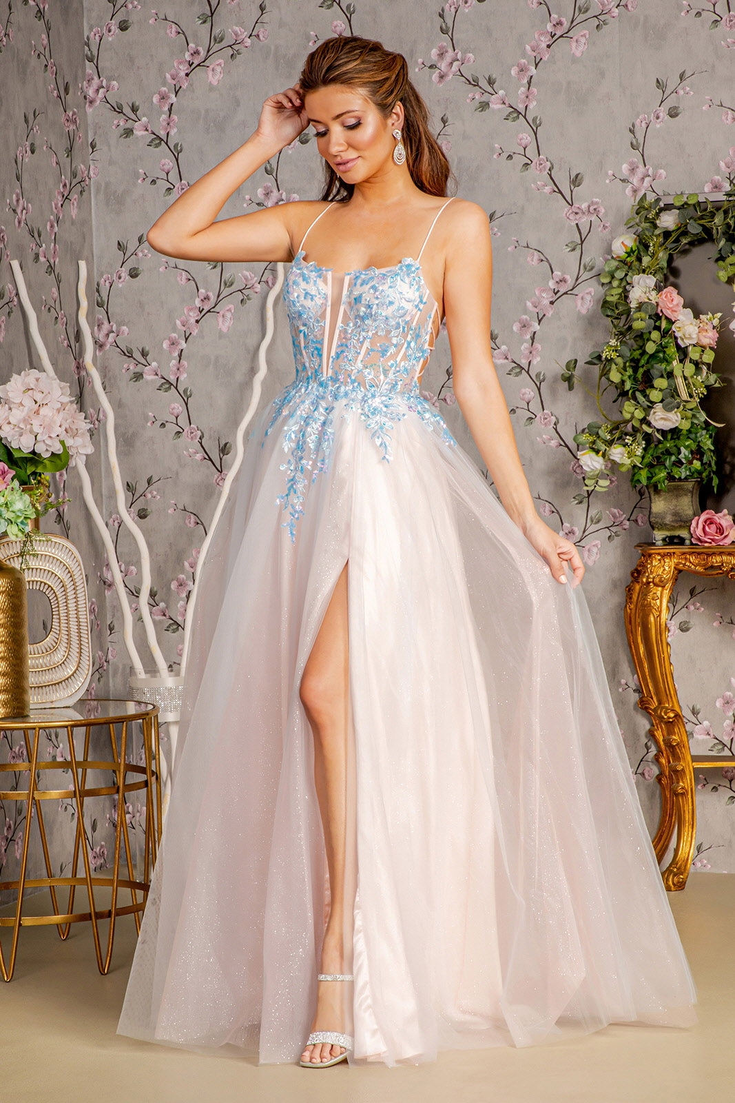 Embroidery Illusion Sweetheart Leg Slit Women Formal Dress by GLS by G – Ariststyles