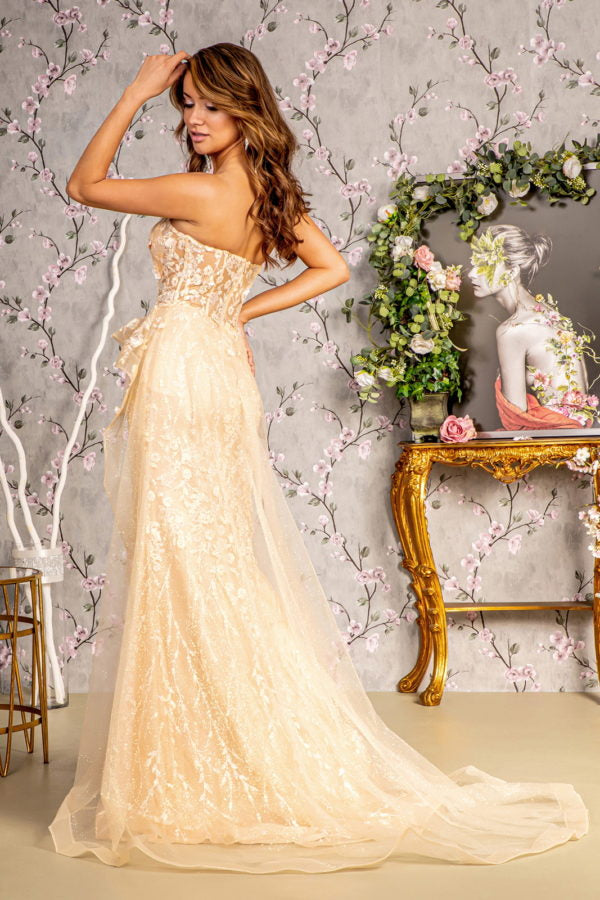 champagne color formal dress plus size Elegant Ivory Strapless Wedding Dress Aphrodite main image 1