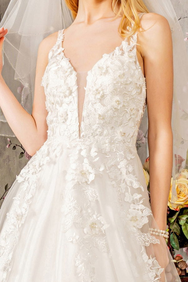Floral Embroidery A-Line Women Bridal Dress by GLS by Gloria - GL3269 - Special Occasion/Curves