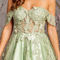 Butterfly Off Shoulder A-Line Women Formal Dress by GLS by Gloria - GL3296 - Special Occasion/Curves