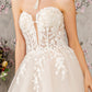 Sequin Bead Strapless Women Bridal Dress by GLS by Gloria - GL3349 - Special Occasion/Curves
