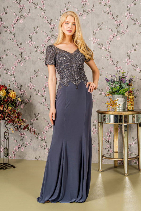 Embroidery V-Neck Mermaid Women Formal Dress by GLS by Gloria - GL3361 - Special Occasion/Curves