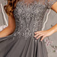 Embroidery Boat Neckline A-Line Women Formal Dress by GLS by Gloria - GL3362 - Special Occasion/Curves