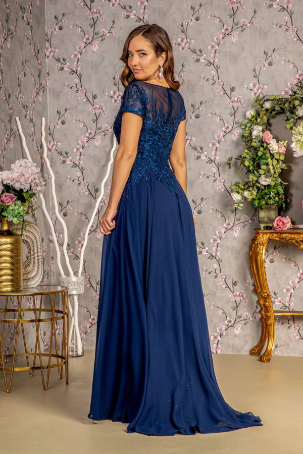 light blue flowery dress Sky Blue Floral Prom Dresses See Through Embroidery Formal Dress Evening Gowns ARD1335