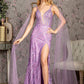 Glitter Sequin Mermaid Leg Slit Women Formal Dress by GLS by Gloria - GL3369 - Special Occasion/Curves