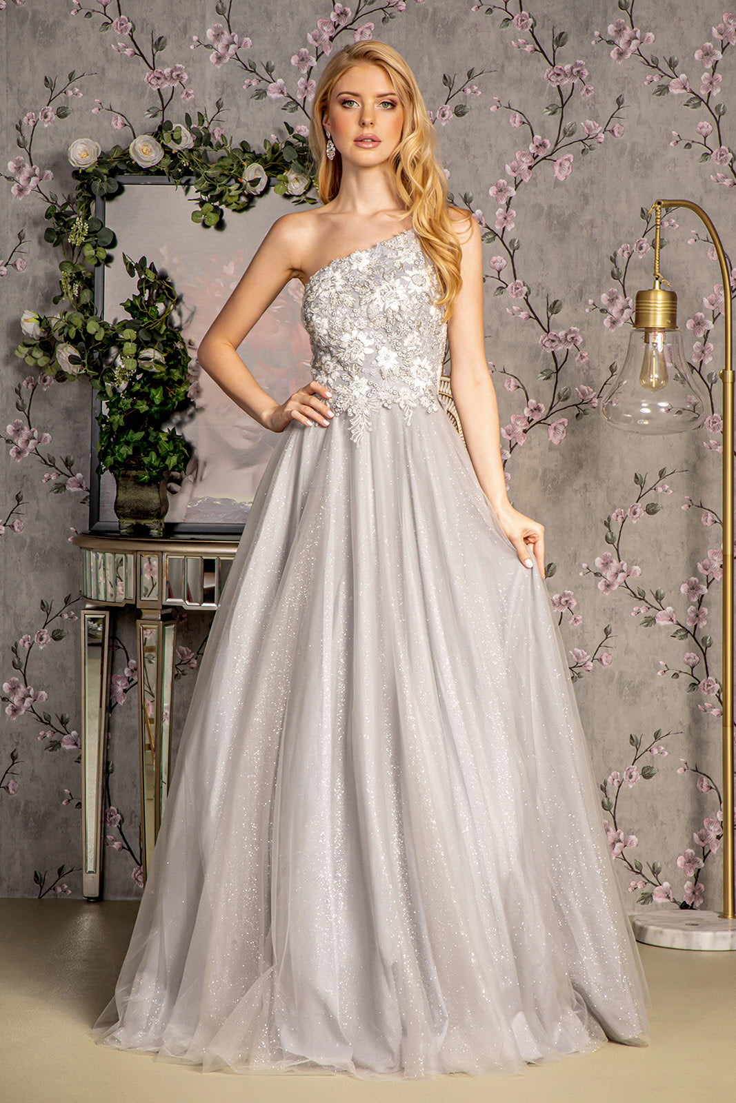 GLS by Gloria GL3384 Prom Dress - Silver | NewYorkDress