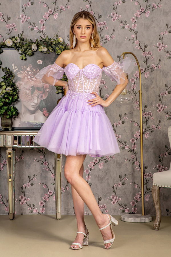 off shoulder heart dress GLS by Gloria GL3396 Prom Dress - Lilac