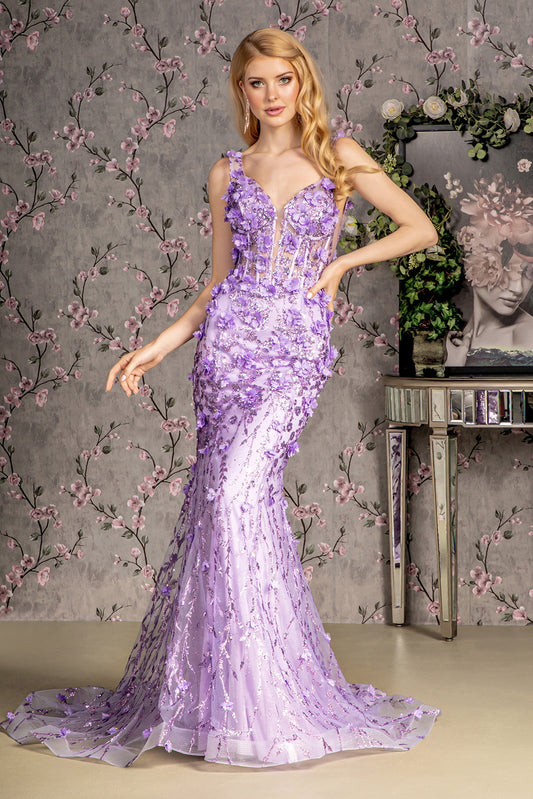 Applique Glitter Mermaid Women Formal Dress by GLS by Gloria - GL3410 - Special Occasion/Curves