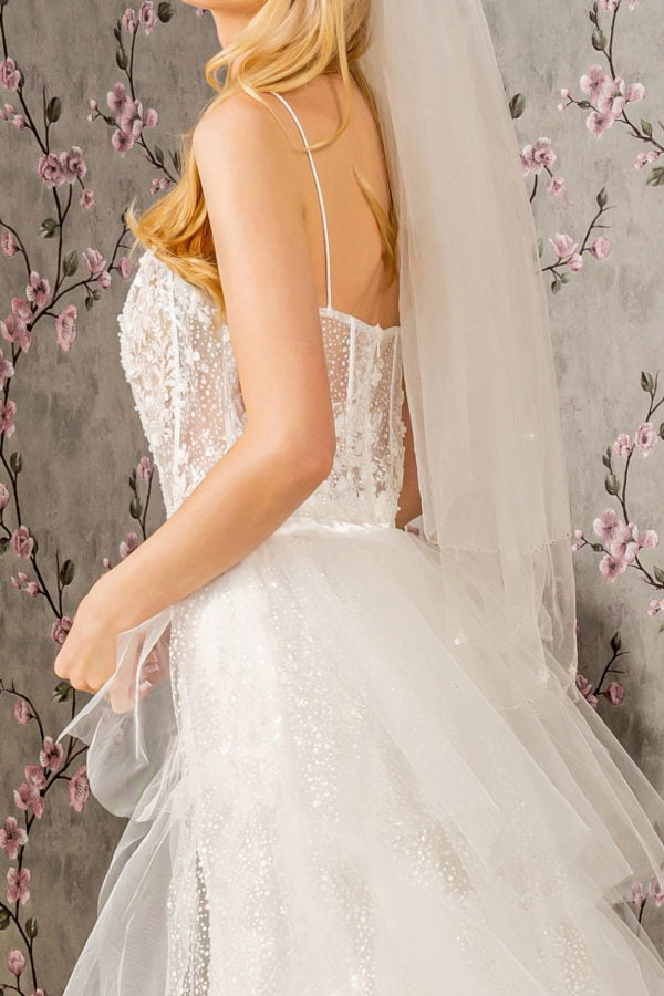 scoop neck mermaid wedding dress GLS by Gloria GL3425 Prom Dress - Ivory