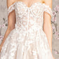 Floral Embroidery Off Shoulder Women Bridal Dress by GLS by Gloria - GL3429 - Special Occasion/Curves